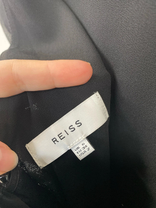Reiss Elegant Yen Black Asymmetric Mini Dress UK 6 SD002