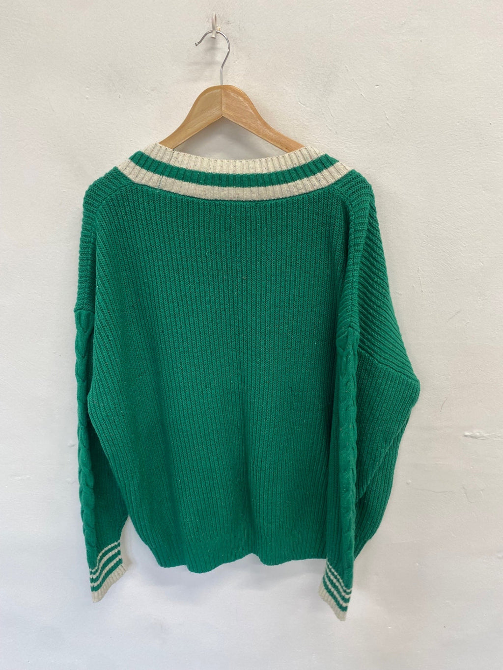 Stunning Marks and Spencer v neck Sweater UK 16 Green knitted DM561