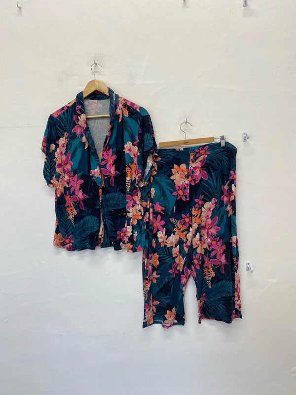 Fabulous Tropical pyjamas cropped bottoms & top summer chill #108 LK006