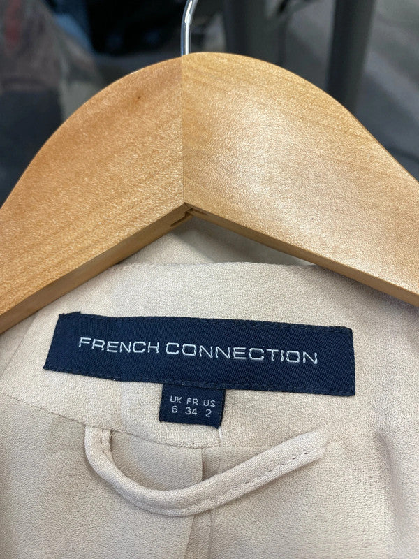 Fab French Connection UK6 waterfall front taupe jacket KM004