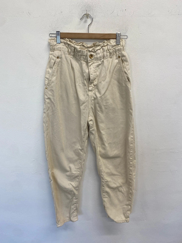 Lovely Topshop paperbag beige jeans UK 10 LB004