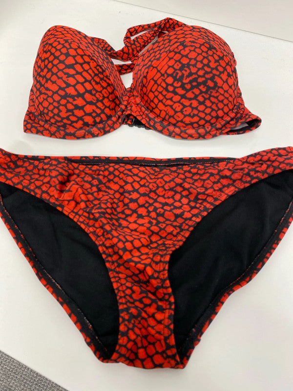 Fabulous red leopard George padded bikini 34D / 12 LP003