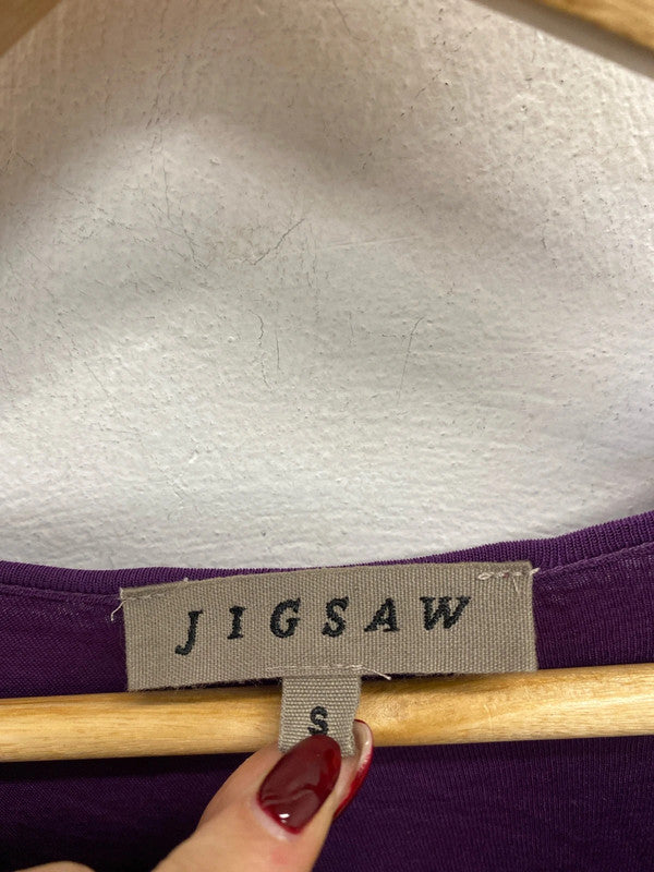 Gorgeous jigsaw purple low neck midi dress uk S JM004