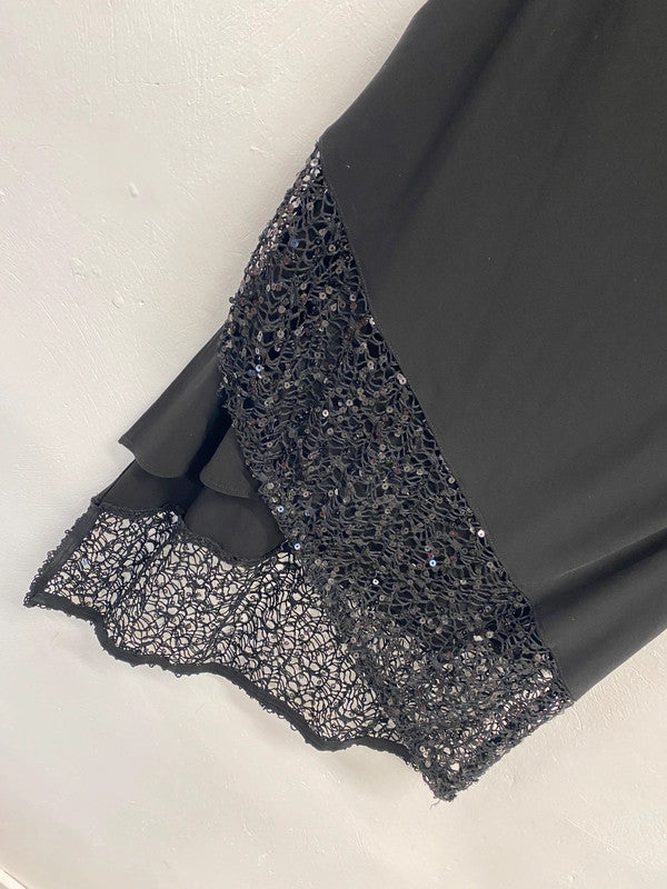 Lovely Joseph ribkoff black sequin trim tunic UK 10 KM004