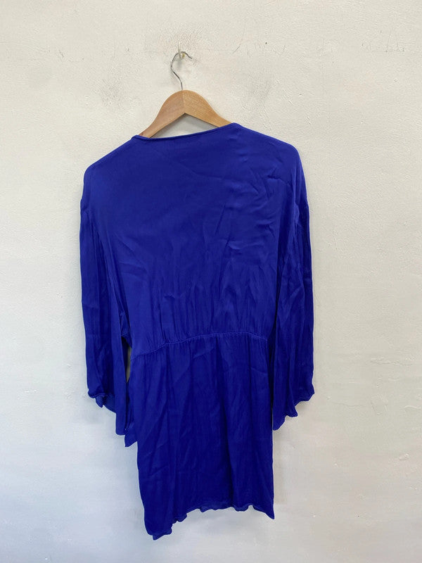 Lovely George cobalt blue wrap dress midi dress UK 20 NC001