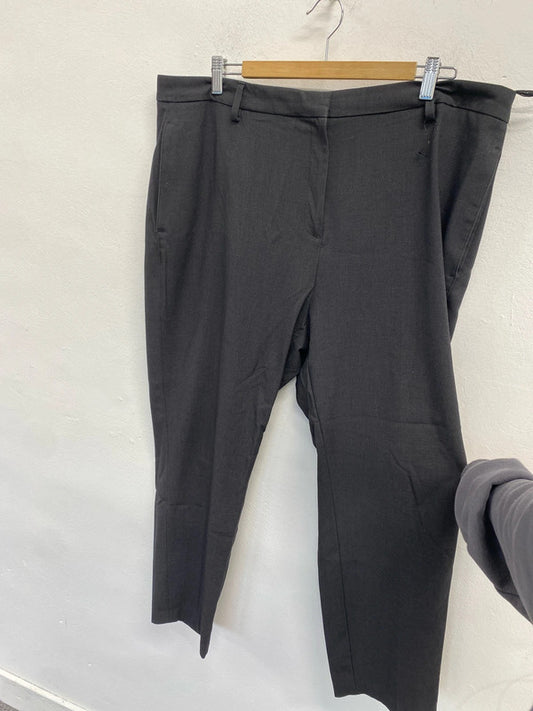 Lovely M&S grey straight office trousers UK 20 reg KN002