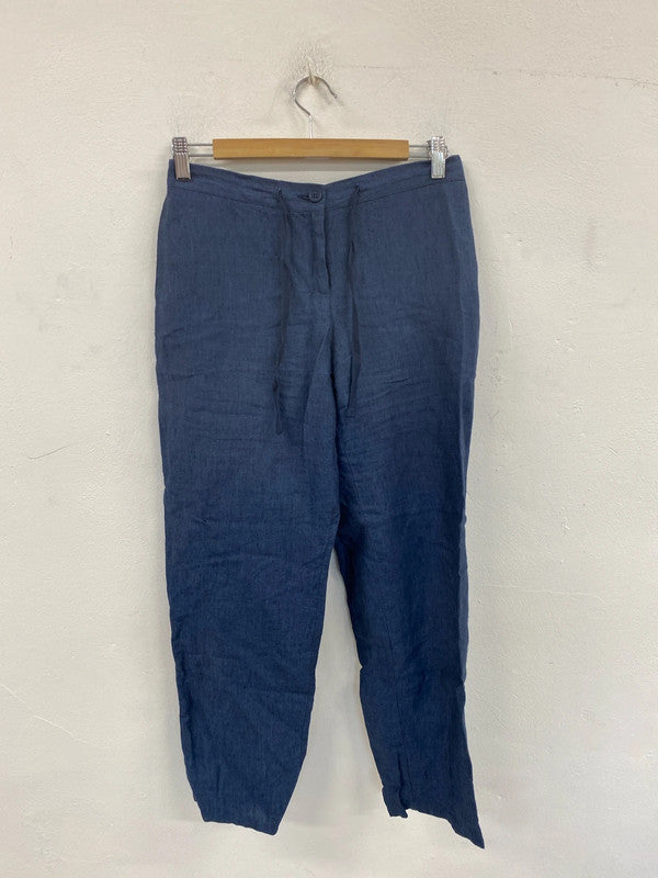 Boden Boho Navy Linen Trousers UK 10L MM005