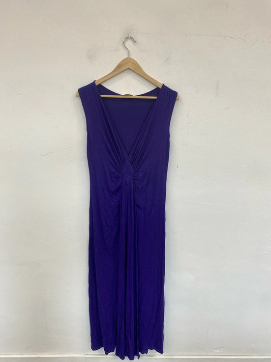 Monsoon Elegant Purple Ruched Stretchy Maxi Dress UK 12 LW005