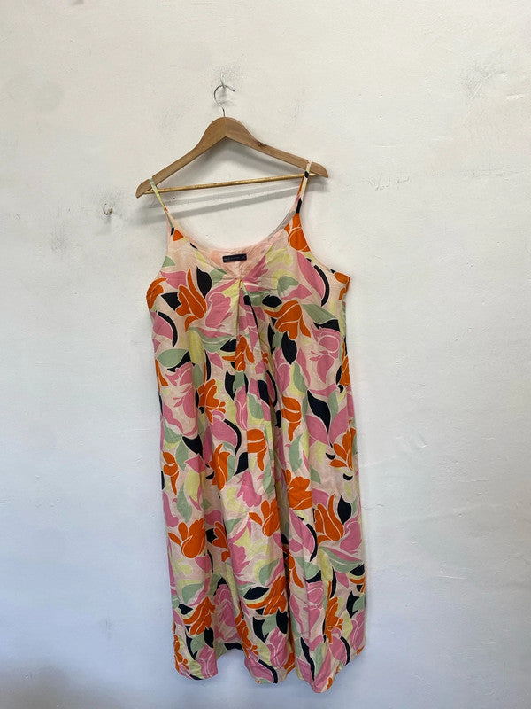 Lovely M&S floral multicolour slip dress summer UK 20 NC001