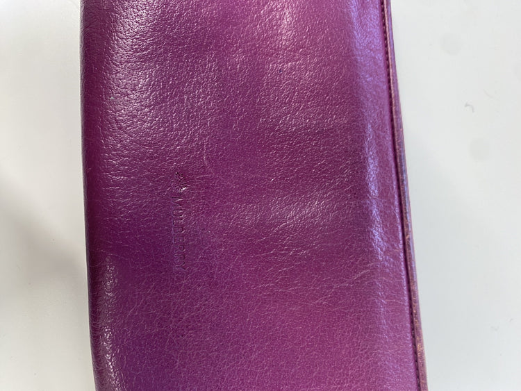 Lovely Mulberry Large Clutch Zip Around Purse in Fuchsia Leather One Size JP001
