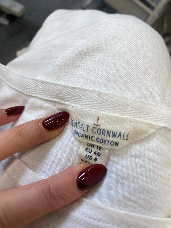 Lovely Seasalt Cornwall white oversized top UK 12 MM005