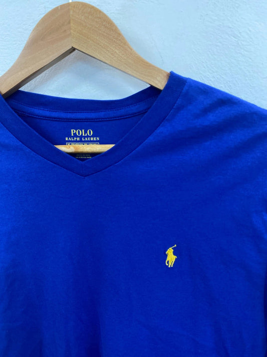 Classic v-neck blue Long sleeve Ralph Lauren tee XL SD001