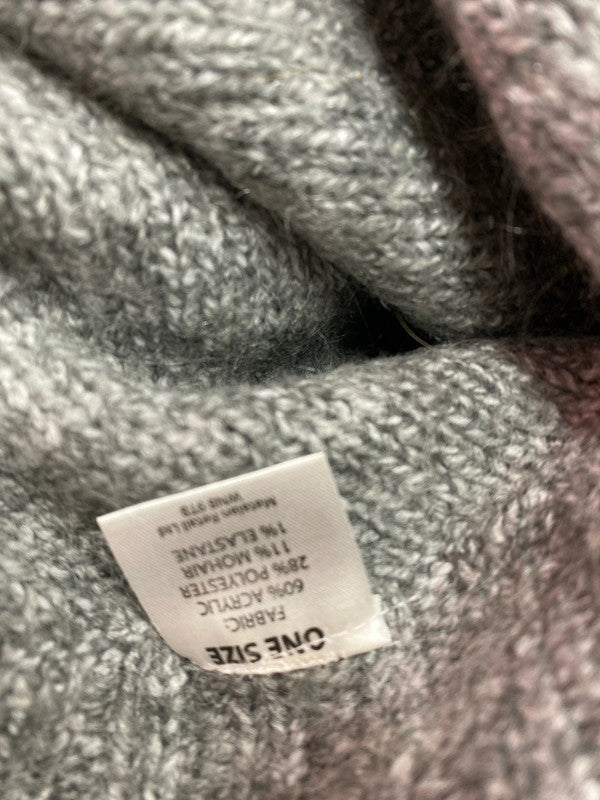Papaya Grey mohair blend poncho one size super cosy MM005