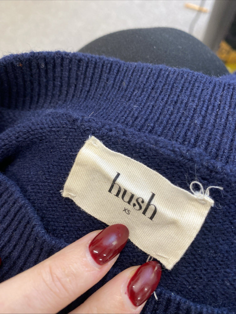 Gorgeous Hush Midnight Navy Blue Bridie Chevron Jumper Long Sleeve UK XS SS004