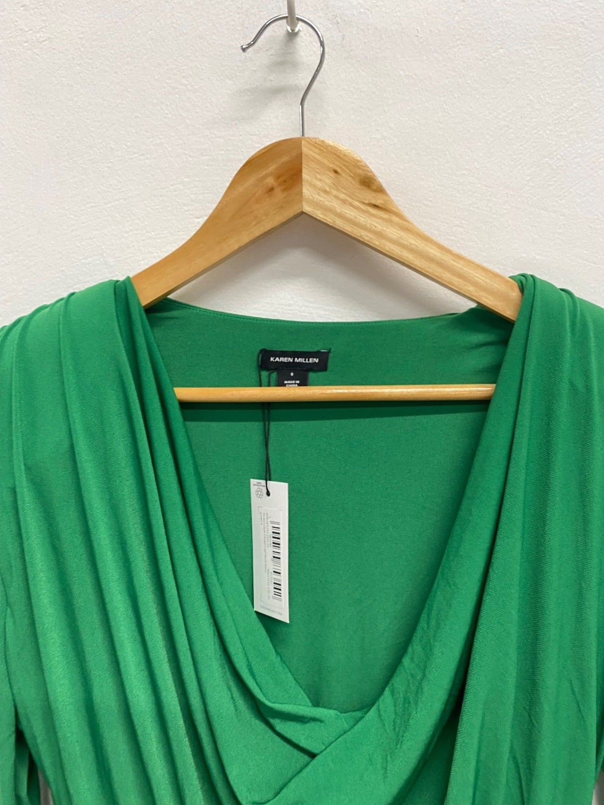 Fabulous Karen Millen jersey crepe cowl Midi Dress UK 8 Green new RG020