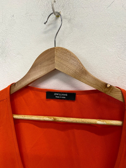 Lovely JD Williams orange red tunic floaty lightweight UK 26 NC001