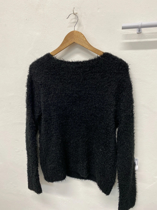 Fabulous H&M black fluffy jumper UkS classic LL003
