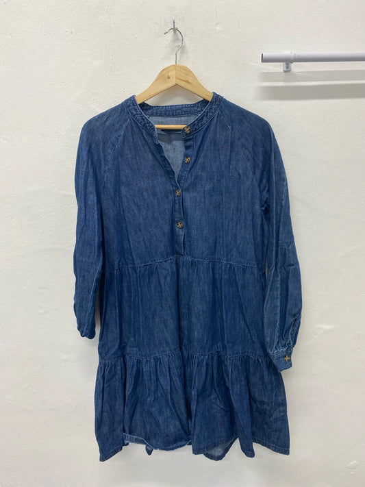 Fabulous boho chic denim smock dress by George Uk14 LB005