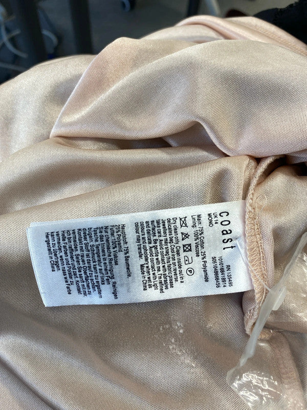 Fabulous Coast Overlay occasion dress Uk14 black & nude MW001