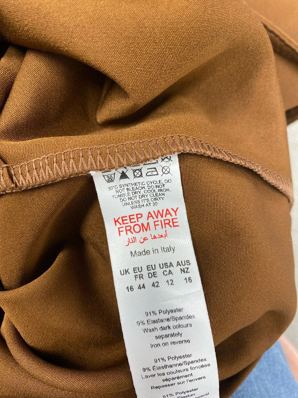 Fabulous boohoo preppy waistcoat in brown Uk16 EC003