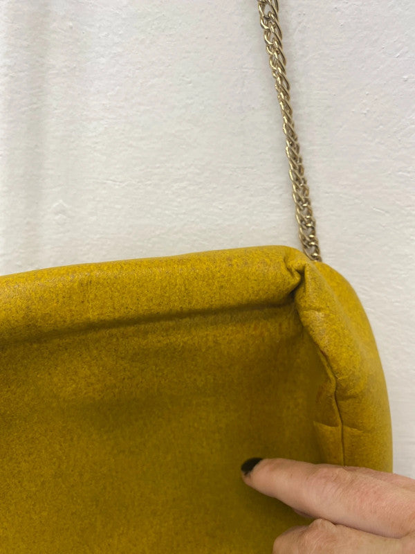 Vegan Leather speckled mustard Wilby handbag chain handle RF001