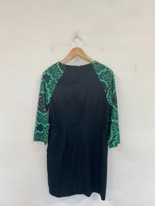Desigual Artsy Black & Green Mini Dress UK 12 LW005