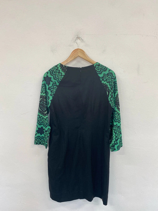 Desigual Artsy Black & Green Mini Dress UK 12 LW005