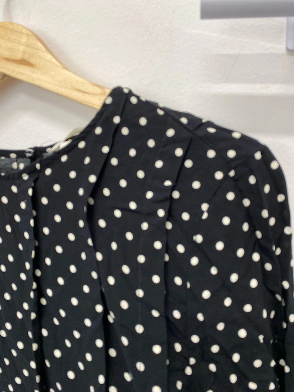 Fabulous spotty tunic top Uk18 new from H&M pleated details IM001