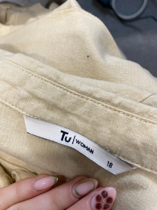 Lovely tu sand shirt linen  UK 18 LG004