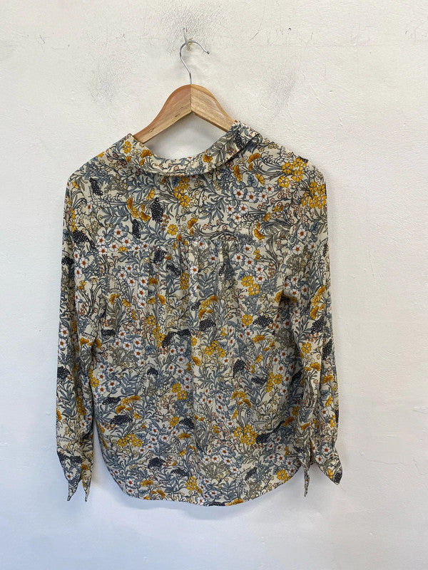 Lovely H&M spring vibe yellow floral blouse UK 8 AG005