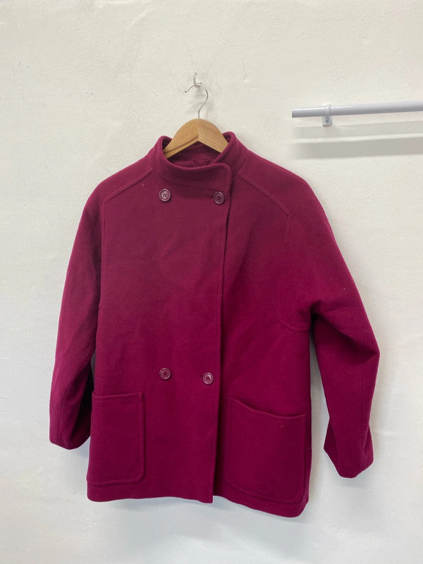 Fabulous Vintage Cerise pink wool blend vintage style coat Uk14 Planet MW001