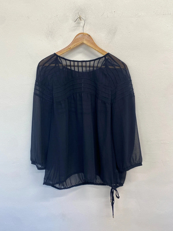 Lovely next navy sheer blouse UK 20 KN002