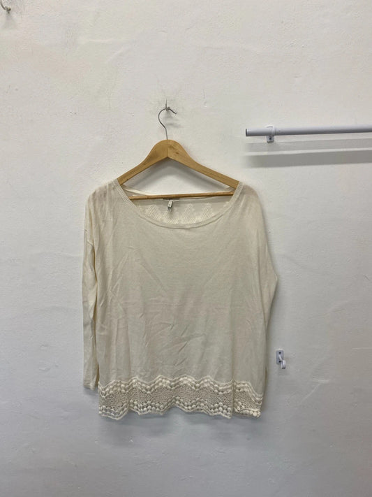 Fabulous Joie Cotton silk loose cream jumper UkM CN001