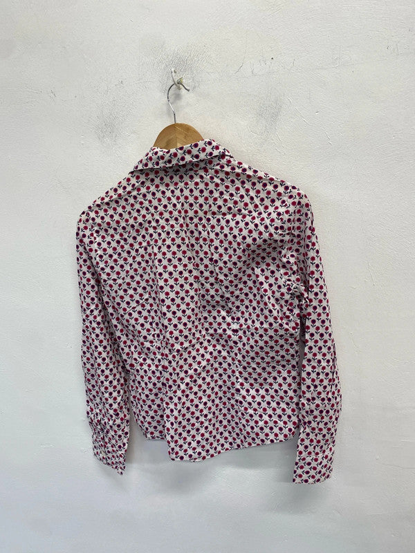 Lovely Laura Ashley white pink floral shirt UK 12 MM005