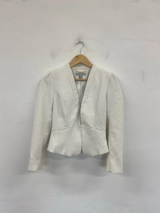 H&M Stylish Ivory Fitted Blazer UK 8 LK009