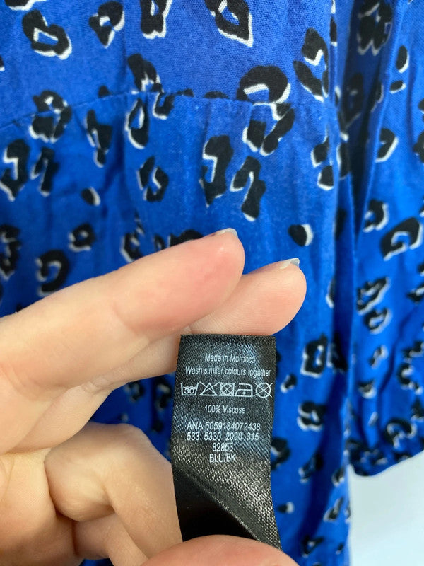 George Fabulous Blue Animal Print Smock Midi Dress UK 24 IM001