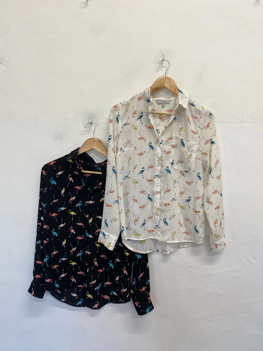 Lovely duo of flamingo lightweight next blouses 🦩UK 8 SW001