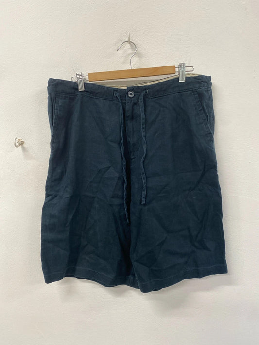 Classic summer linen shorts Wolsey navy loose fit 38 LD003