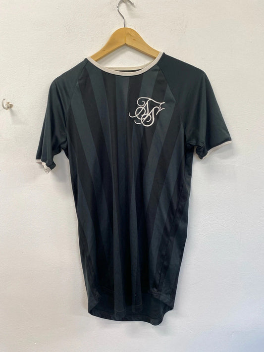 Fabulous SikSilk Blau I and grey striped tshirt size XS KD001