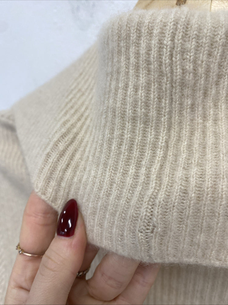 Lovely Autograph Cream Ribbed Cashmere Longline Cardigan UK 12 GK002