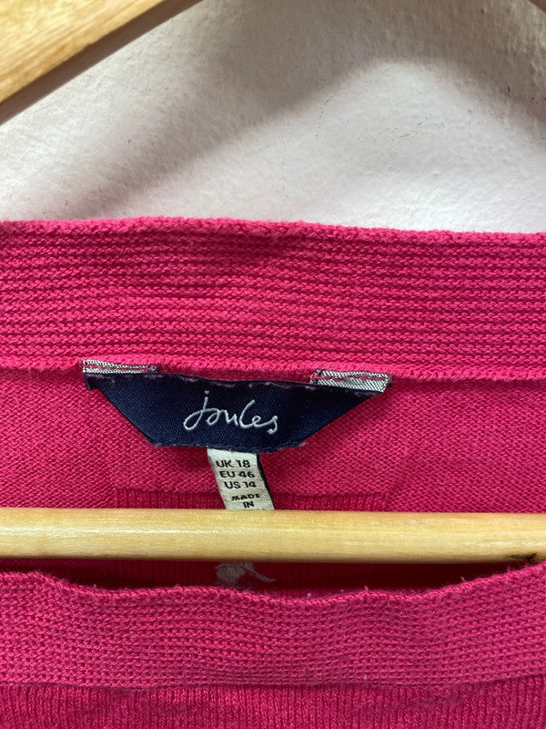 Joules Fabulous Hot Pink Boat Neck Jumper UK 18 KN002