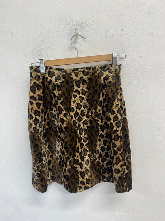 Lovely Wallis leopard midi skirt y2k UK 10 MM005