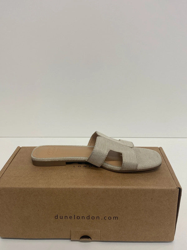 Dune London Stylish Neutral Hue Fabric Smart Slide Sandals UK 4 AE001