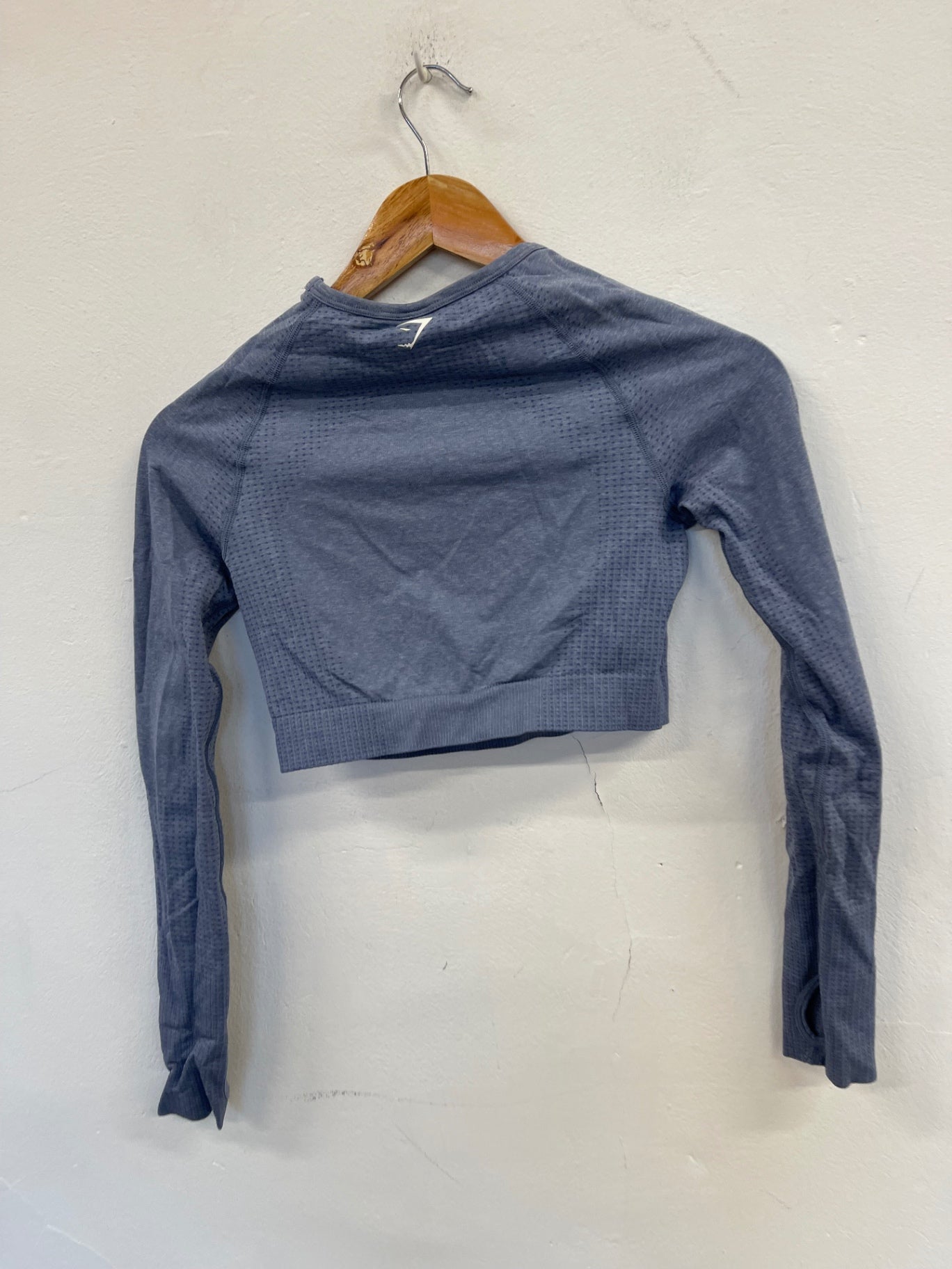 Fabulous Gymshark Long sleeve crop top Uk8 Baby Blue SA514