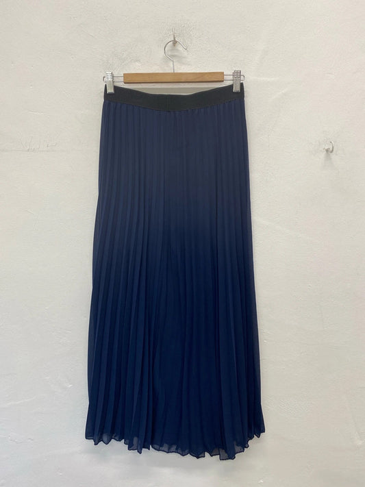Made In Italy Elegant Navy Pleated Maxi Skirt Size M CD001