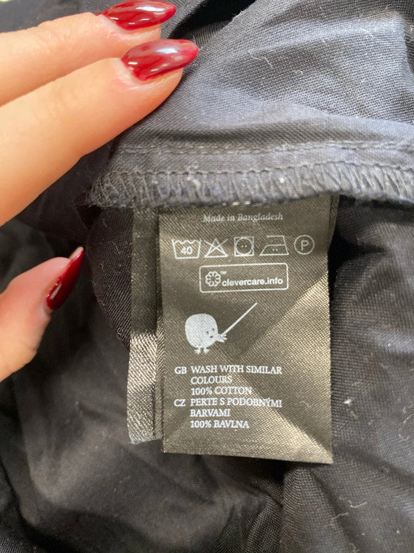 Gorgeous monki black collared smock midi dress UK L LB010