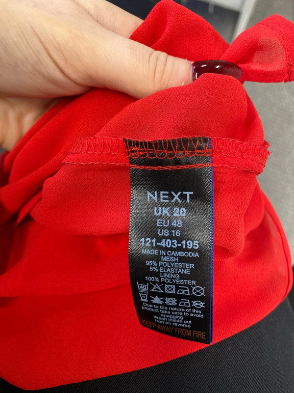 Lovely next red sequin top UK 20 KN002