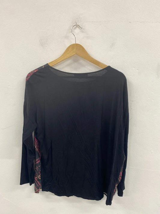 Nutmeg Stylish Black & Burgundy Check Loose Fit Top UK 14 JW002