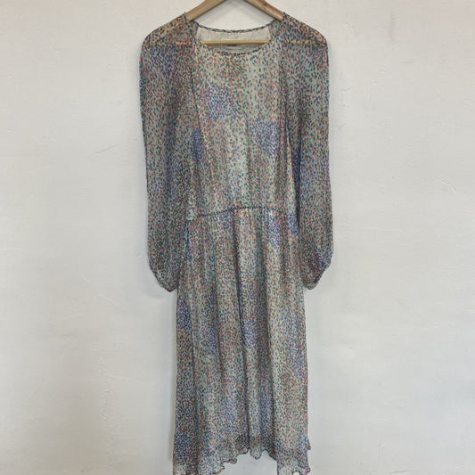Essentiel Antwerp Multicolour Dapple Chiffon Midi Dress UK 12 JP001