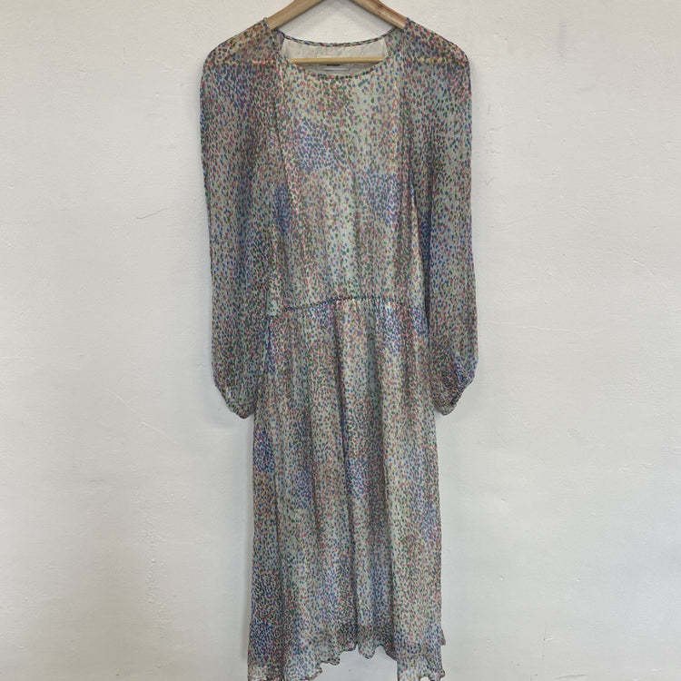 Essentiel Antwerp Multicolour Dapple Chiffon Midi Dress UK 12 JP001